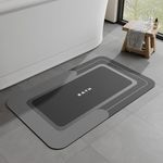 MontVoo Bathroom Mat Bath Mats for Bathroom Non Slip Absorbent Bathroom Rug Rectangle Bath Mat Quick Dry Washroom Mat Washable Shower Bathtub Sink Dark Grey 43X70CM