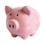 KOHIENWO Piggy Bank,Child to Cherish Ceramic Pig Money Piggy Banks for Boys Girls Kids (Pink, M)