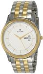 Titan Quartz Analog with Day and Date Silver Dial Stainless Steel Strap Watch for Men-NR1824BM01