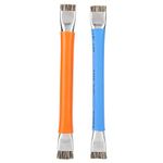 2Pcs Anti Static Cleaning Brush, Double Head Stainless Steel Handle Brush Safe Hard Cleaning Tools with Non Slip Handle for Computer Mobile Phone Motherboard