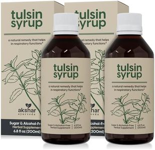 AKSHAR Ayurveda Tulsin Syrup, Natural Cough Syrup with Licorice, Ginger, Turmeric, Basil, Malabar Nut. Respiratory Lung Health Supplements, Mucus Relief & Bronchial Wellness Syrup (6.8 fl oz, 2 Pack)