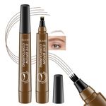 Fidrox Eyebrow Liquid Makeup Pen with 4 Micro-Fork Tip Brow, Natural Flawless Looking Brow, Waterproof, Long-Lasting & Smudge Proof, Microblading Clear Eyebrow Pen | Stays on All Day (Brown)