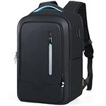 Lekeinchi Business Laptop Backpack, 17.3 inch Travel Backpack 900D Nylon Carry On Backpack with USB Charging Port for Men Women Work College School, 25L, Black