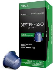 Bestpresso Coffee for Nespresso Original Machine 120 pods Genuine Espresso Brazil Blend Pods Compatible with Nespresso Original