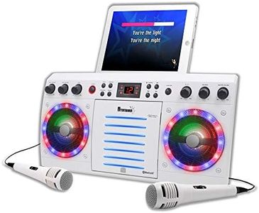 Mr Entertainer Beatbox Karaoke Machine CDG/CD+G. Built in Disco Lights. Includes 240 Song Family Party Hits Pack & 2 Microphones (Wired Microphones)