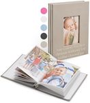 PROMOT Personalized 4x6 Photo Album - Holds 40 Photos - Stylish Stone Grey Hardcover Design with Easy Slip-In Pockets - Durable Memory Book for Displaying Family Photos, Keepsake small Album