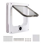 CPROSP Cat Flap White with 4 Locking Settings, Pet Door Inner Tunnel 19.5 x 18 cm, Cat Flap Door Frame 27 x 23.5 x 5.5 cm for Dogs / Cats