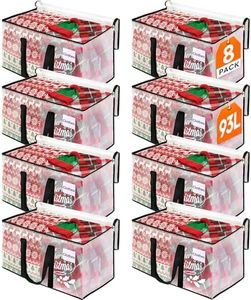 BlissTotes Moving Bags, 93L 8-Pack Storage Bags, Moving Box Heavy Duty Extra Large, Moving Totes with Zipper, Reinforced Handles & Tag Pocket, Boxes for Packaging Moving