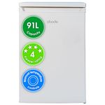 Abode Under Counter Freezer 55cm Wide Freestanding White 91 Litre with 4 Drawers, Adjustable Feet & Reversible Door, 4 Star Freezer Rating, Suitable for Garages & Outbuildings A85UCFZ552E1W (White)