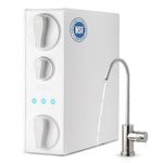 iSpring RO500AK-BN Reverse Osmosis Water Filter, NSF 58 Certified, 500 GPD Tankless Under Sink RO System, Natural pH Alkaline Remineralization, 2:1 Pure to Drain Ratio, Brushed Nickel Faucet
