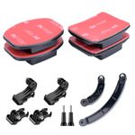 YHTSPORT Helmet Adhesive Mounts Flat and Curved for GoPro, Action Camera Accessories Kit, Helmet Sticky Mounts Buckle Mount Screw, 3M Sticky Pads Attachments for GoPro and other Action Cameras