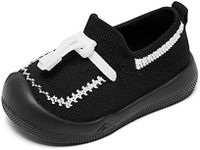 Baby Shoes Non Slip Baby Girl Shoes Slip On Baby Boy Shoes Soft Sole Baby Sneaker Breathable Baby Sock Shoes Infant First Walking Shoes 18 24 Months Black