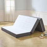 Twolike Queen Folding Mattress, 6 Inch Tri Fold Memory Foam Mattress with Washable Cover, Foldable Mattress Topper with Non Slip Bottom,Pressure Relief,Queen 78"X 58"X6",Grey