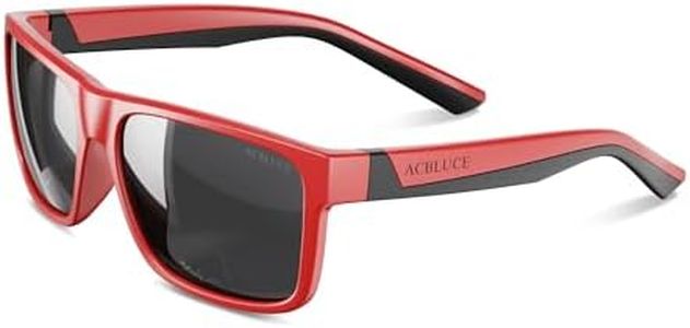 ACBLUCE Kids Sunglasses for Boys Girls Polarized Child Teen Youth Sport Baseball Running Beach Rubber Red Glasses for Age 6 7 8 9 10 11 12