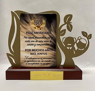 Regalo Bodas de Oro Original Personalizado Figura con dedicatoria 50 Aniversario de Boda