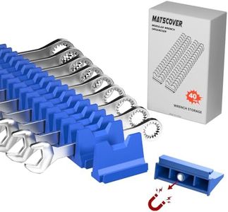 40PCS Magnetic Wrench Organizer Holder - Wrench Tool Organizers for Tool Drawer Storage, Wrenchs Storage Set with Metric & SAE Label, Organization Tool Gift for Professional Mechanics Men, Blue