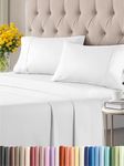 Twin 4 Piece Sheet Set - Breathable & Cooling Sheets - Hotel Luxury Bed Sheets - 1 Flat Sheet, 1 Fitted Sheet & 2 Pillowcases - Deep Pocket - Easy Fit - Comfy, Soft & Wrinkle Free - Twin White Sheets