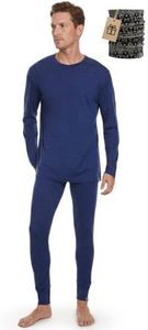 MERINNOVATION Merino Wool Base Layer Set for Men 100% Merino Wool Thermal Underwear Long Sleeve and Bottom