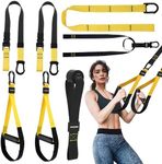 Home Resistance Training Kit | Full-Body Workout with Suspension Trainer Straps, Door Anchor, Handles, and Carrying Bag | Complete Home Gym Equipment