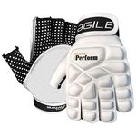 IPERFORM Men's Field Hockey Gloves Agile White Style Half Finger Left Handed (Medium, Agile - Half Finger)