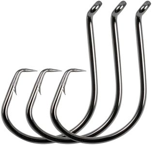50 Pack Circle Fising Hooks,2X Saltwater Fishing Hooks Offset Octopus Catfish Bulk Fishing Hooks for Bass with Tackle Box Size 6/0