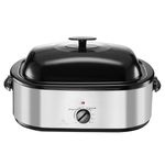 Uargd 22QT Electric Roaster Oven with Adjustable Temperature, Self-Basting Lid, and Multifunctional Features for Holiday Cooking, Suitable for 26lb Turkey