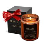 Fresh Linen Candle | Premium Scented Candles for Men & Women | Winter Candle | 8 oz 45 Hour Burn | Soy Candles for Home Scented, Masculine Candle | Aromatherapy Candles in Amber Jar