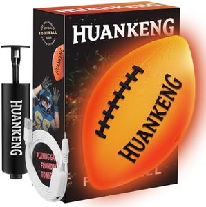 HuanKeng Glow in The Dark Football Birthday Gifts for 6 7 8 9 10 11 12 13 14 15 Year Old Boys, NO.6 Sports Outdoor Light Up Football Games for Teen Ideas, Kids Boys Toy Stuff Ages 6-15