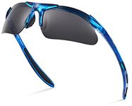 Xagger Kids Youth Polarized Sports Sunglasses for Boys Girls Baseball Softball Glasses TR90 Frame, Royal Blue | Smoke, Age 8-14