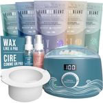 Tress Wellness Waxing Kit - Easy to use - Digital Display - For Sensitive skin - Element Blue with Silicone Bowl