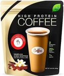 High protein coffee,protein, coffee drink, 1 G Sugar, 20 G Protein, 14 Servings Vanilla flavour, Instant coffee, Whey Protein, Gluten Free, Espresso coffee, Iced coffee