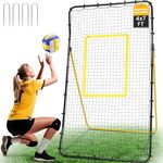 BAGAIL Volleyball Rebounder Net 7x4 Ft, Bounce Back Volley Ball Net with Adjustable 5 Angles, Heavy-Duty Frame & High-Tension Net, Ball Return Training Equipment for Backyard - Yellow