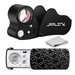 JARLINK 2 Pack Jewelers Loupe, 30X 60X 90X Illuminated Jewelers Eye Loupe Magnifier and Magnifying Glass Loop with UV Black Light and Bright LED Light for Gems, Jewelry, Diamond, Coins, Stamps (Black)