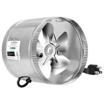 VIVOSUN 8 Inch Inline Duct Fan 420 CFM, HVAC Exhaust Ventilation Fan with Low Noise for Basements, Bathrooms, Kitchens and Attics, Silver