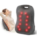COMFIER Corded Back Massager with Heat - 12 Ball Massager For Back, Neck, Calf, Shoulder, Palm, Lower Leg, Thigh Shiatsu Massage Chair Pad with Adjustable Intensity,Portable Massage Cushion, Ideal Gifts for Men/Women