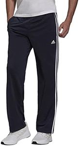 Adidas Men's Standard Essentials Warm-Up Open Hem 3-Stripes Tracksuit Bottoms, Legend Ink/White, Medium