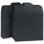 37YIMU 50 Pack CD Sleeves Kraft Paper DVD Envelopes, Black Blank CD Paper Cardboard, CD Kraft Paper Storage Holder Covers Packaging Sleeves - 4.9 x 4.9 Inch