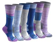 Dickies Women's Dri-tech Moisture Control Crew Socks Multipack, Blue Mountain (6 Pairs), 5-7