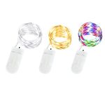 Annefly LED Fairy Lights Battery Operated, 3 Pack 2M 20 LED Micro Wire Fairy String Lights for Bedroom Jar Glasses Wedding Party Christmas Lighting Decoration (3pcs 3 Colors)