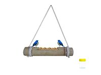 RARE OCEANS Bird Feeder Hanging Bamboo Bird Feeder for Domestic Birds - Free Food Storage JAR