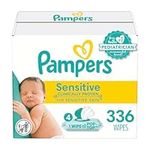 Pampers Baby Wipes Sensitive Perfume Free 4X Pop-Top Packs, 336 count (Pack of 1)