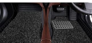 9D Car Floor Mat Full Set for Jeep Cheerokee || Luxury Leather with Grass Mat Complete Set || 100% Waterproof and Washable || Color : (Black)