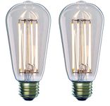 Bulbrite 776667 7W 2700K LED7ST18/27K/FIL/2 LED ST18 Light Bulb with Medium/Standard Base, Warm White (2 Pack)