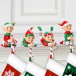 CeleCily Christmas Stocking Holders for Mantle - Christmas Stocking Hangers for Mantel Stocking Holder Candy Stocking Hooks for Mantle Stocking Hangers for Fireplace Stocking Holders for Mantle Set 4