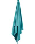 Lifeventure Recycled SoftFibre Travel Towel - Compact, Lightweight Quick-Dry Sports & Beach Towel, Sand-Free Design, Teal