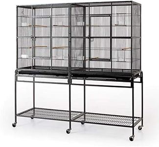 Double Flight Bird Cage with Divider for Canary Parakeet Cockatiel Lovebird Finch