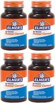 Elmer's No-Wrinkle Rubber Cement, Clear, Brush Applicator, 4 Ounce, 4 Pack