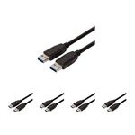 Buyer's Point SuperSpeed USB 3.0 (USB to USB Cable Male to Male) Type A/Type A Cable Cord for Data Transfer Hard Drive Enclosures, Printers, Modems, Cameras, Flash Drives, Thumb (6ft) (Black,5)