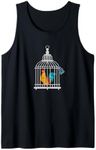 RED ROOSTER COCK MALE CHASTITY Chicken in Cage Tank Top