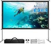 Projector Screen and Stand,JWSIT 80 inch Outdoor Movie Screen-Upgraded 3 Layers PVC 16:9 Outdoor Projector Screen,Portable Video Projection Screen with Carrying Bag for Home Theater Backyard